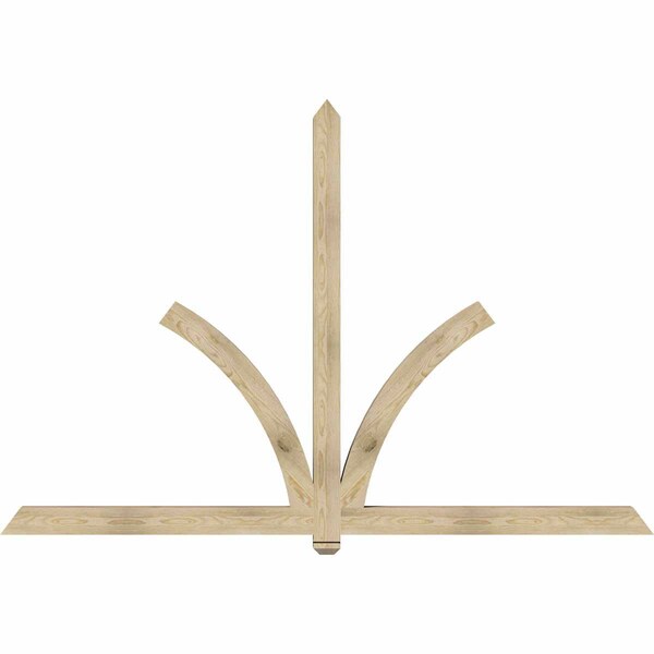 Ekena Millwork Redmond Rough Sawn Timber Gable Bracket, Douglas Fir, 96"W x 64"H x 4"D x 4"F, 16/12 Pitch GBW096X64X0404RED00RDF - main
